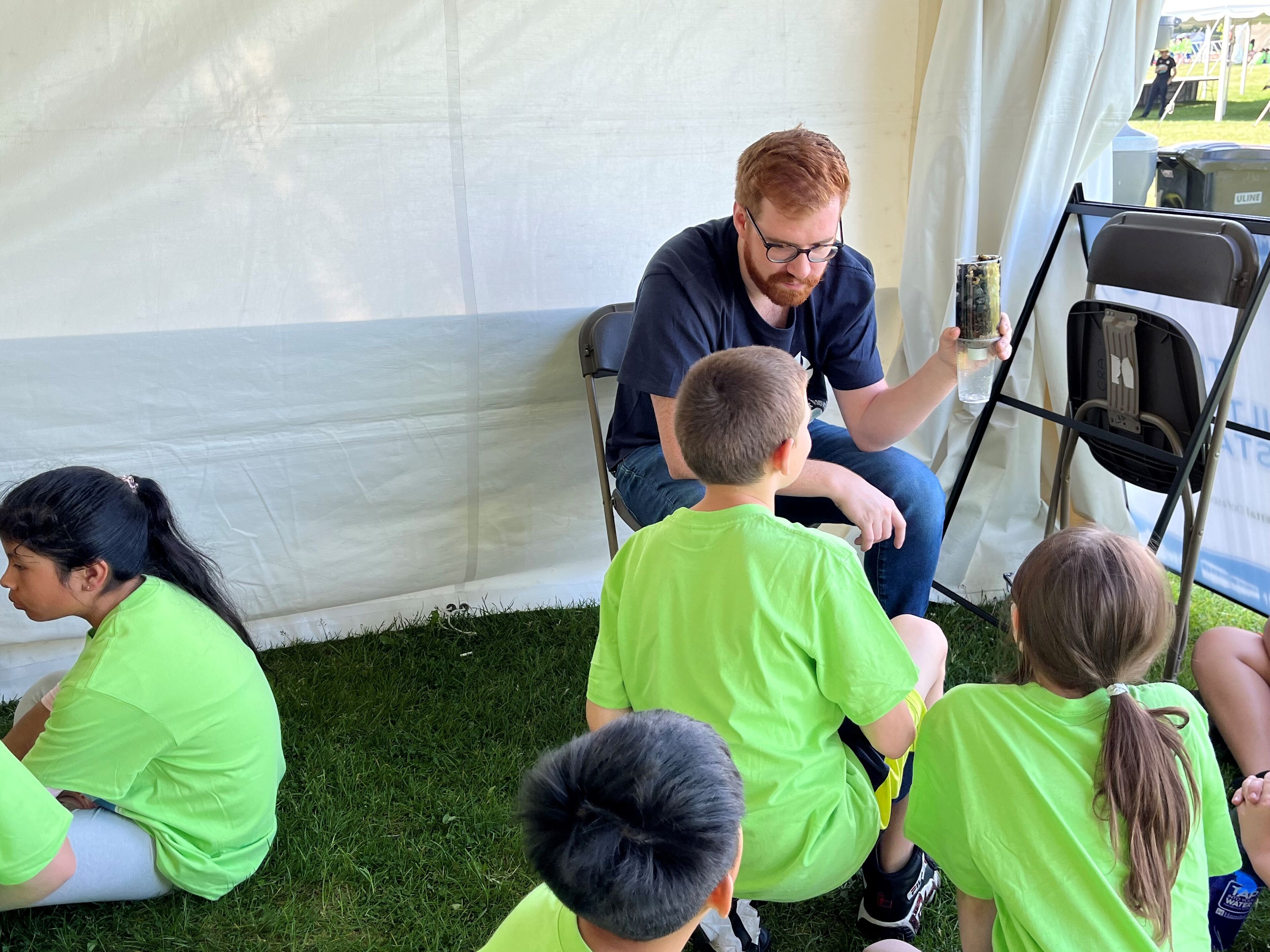 students learning from employees at children's water festival!