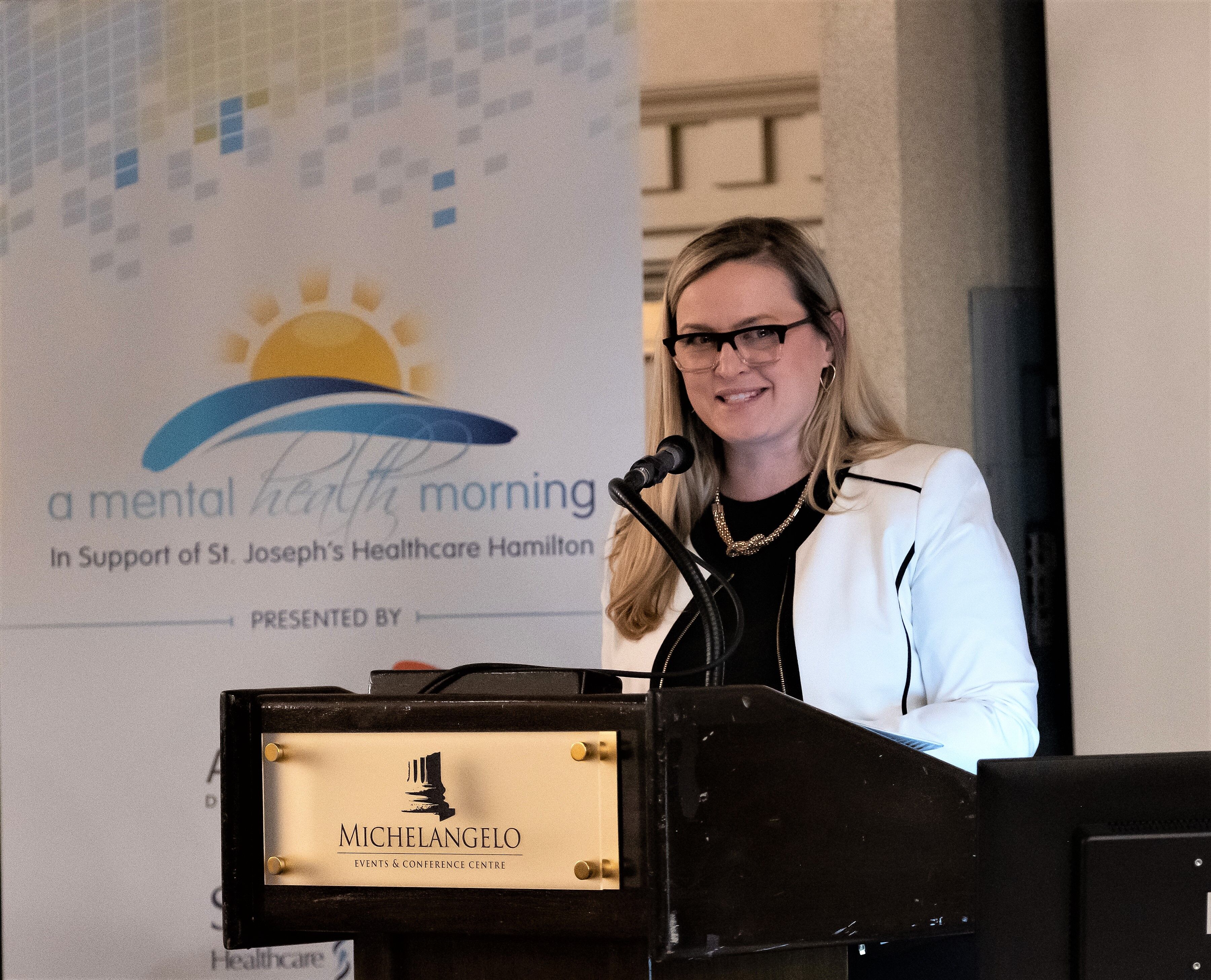 Nesha Gibson speaks at A Mental Health Morning