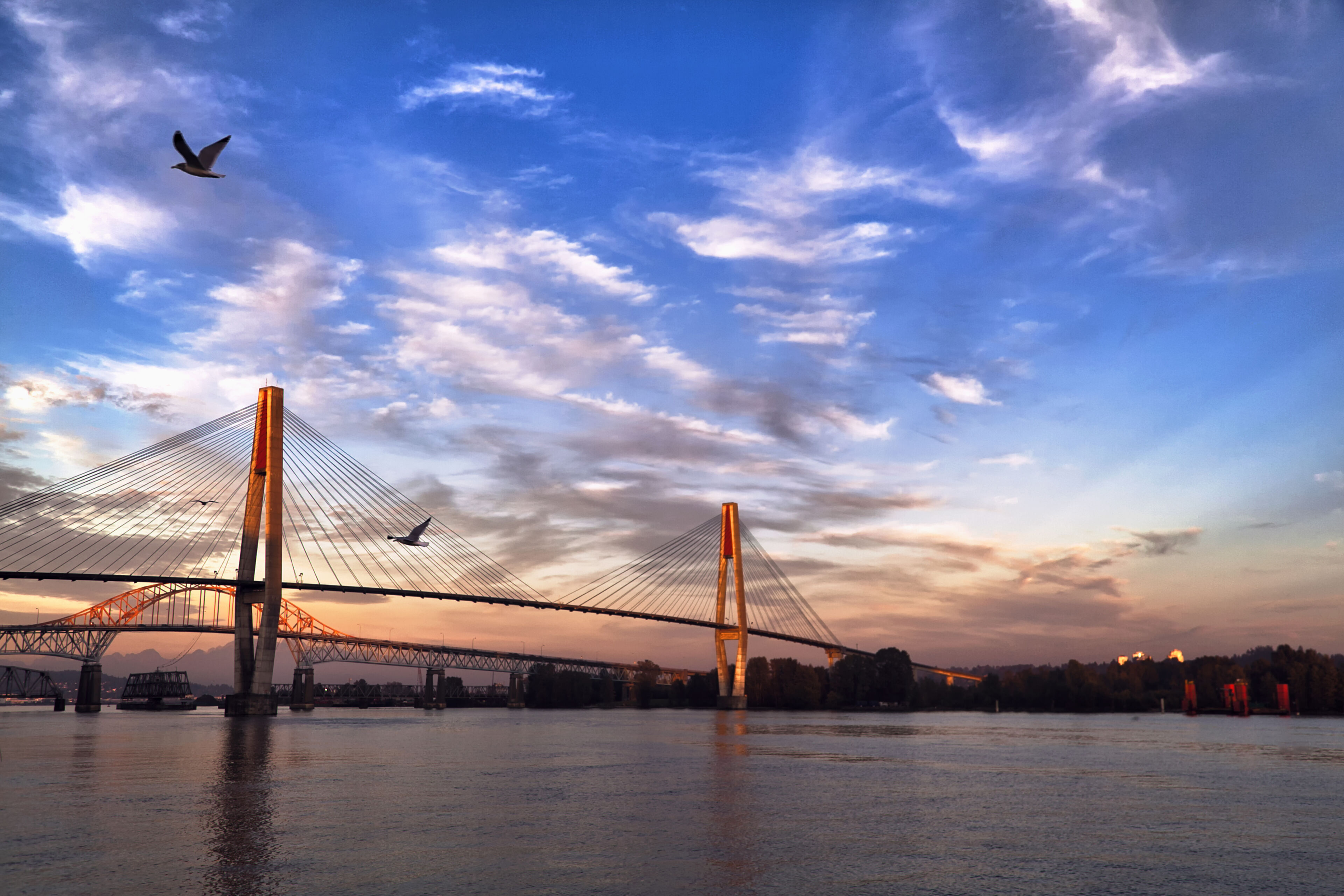 A bridge during sunset 