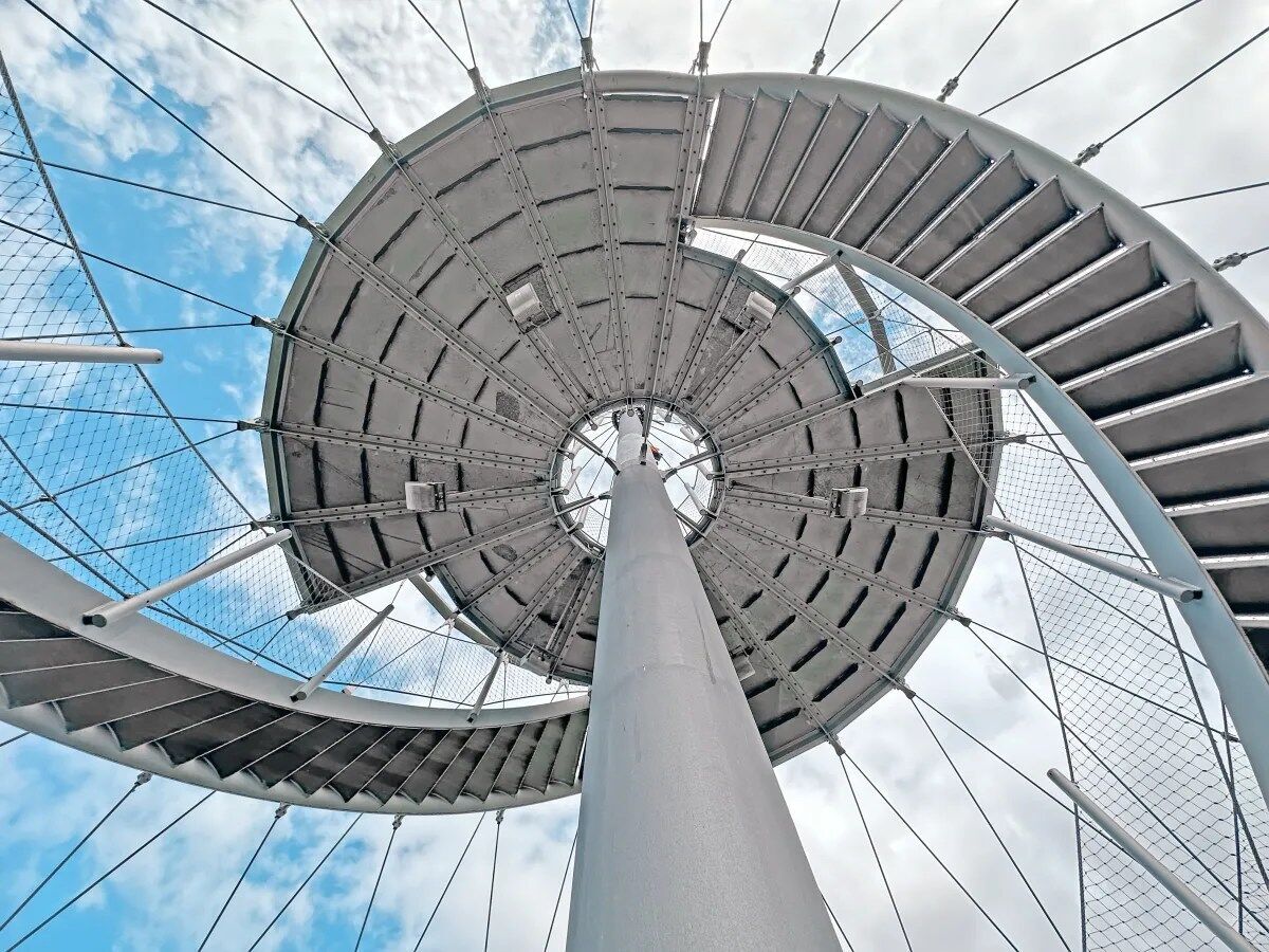 Steel-framed building interior