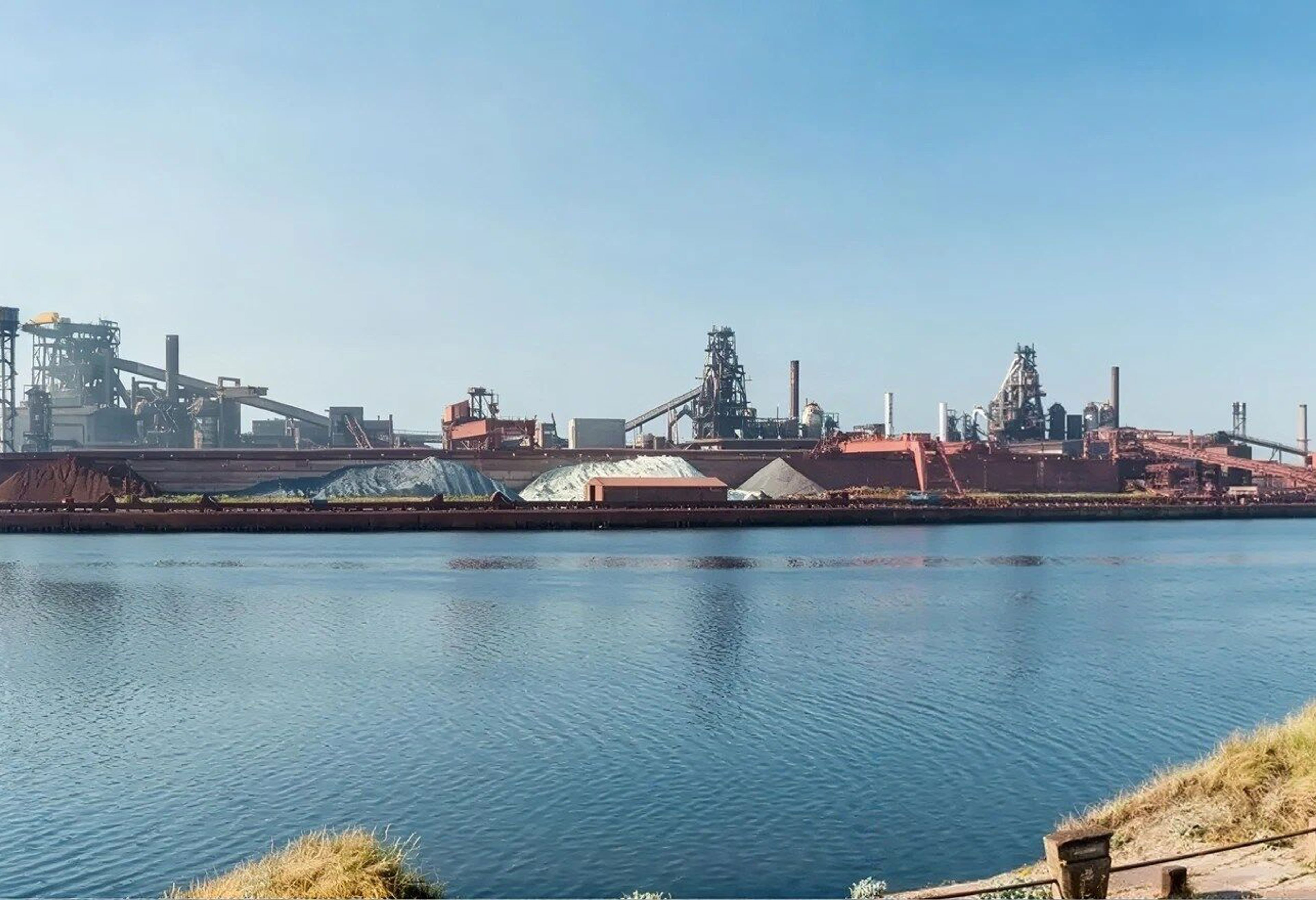 The ArcelorMittal Dunkirk plant from the water