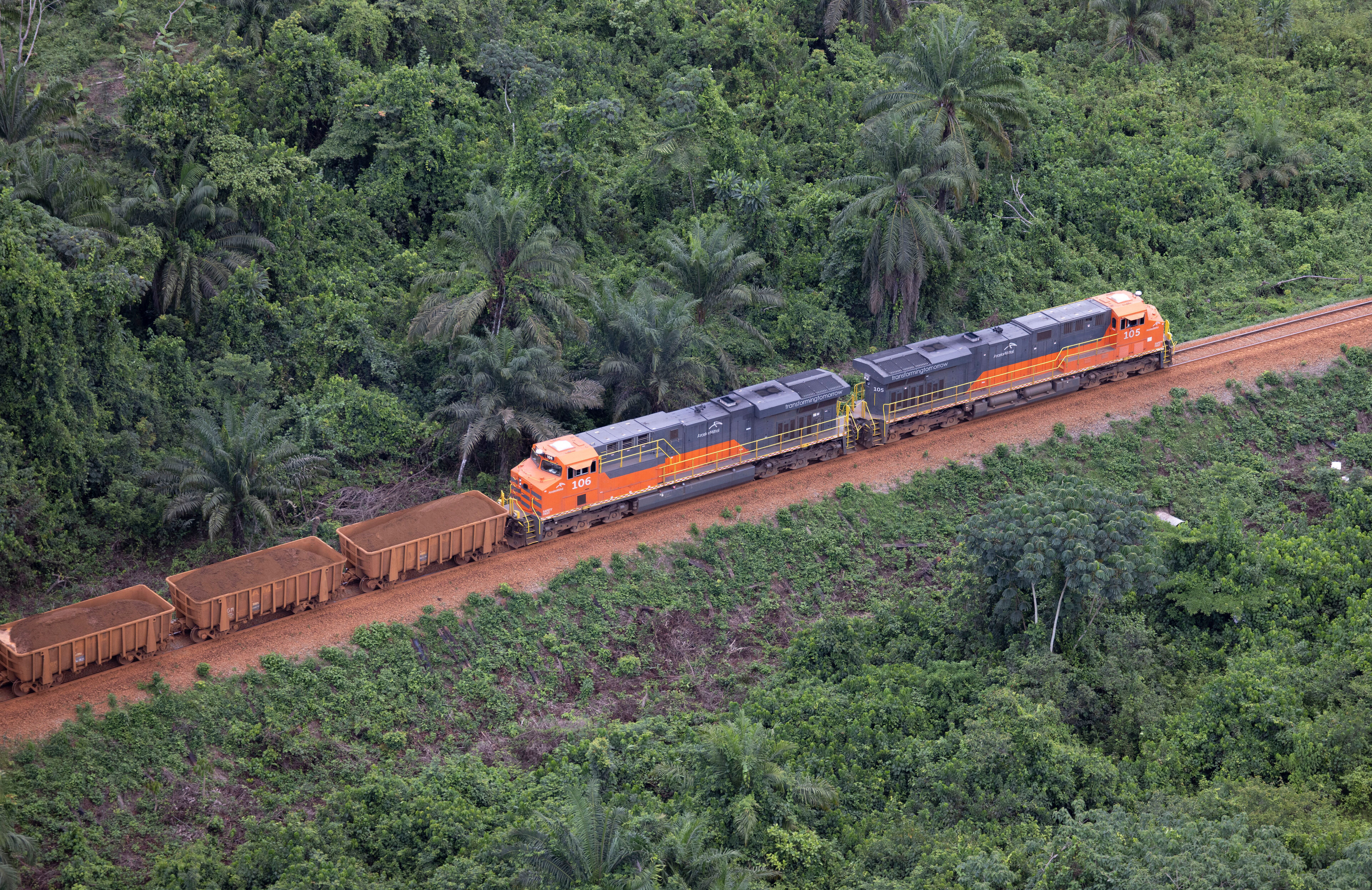 Aerial view of the Liberia iron ore mine