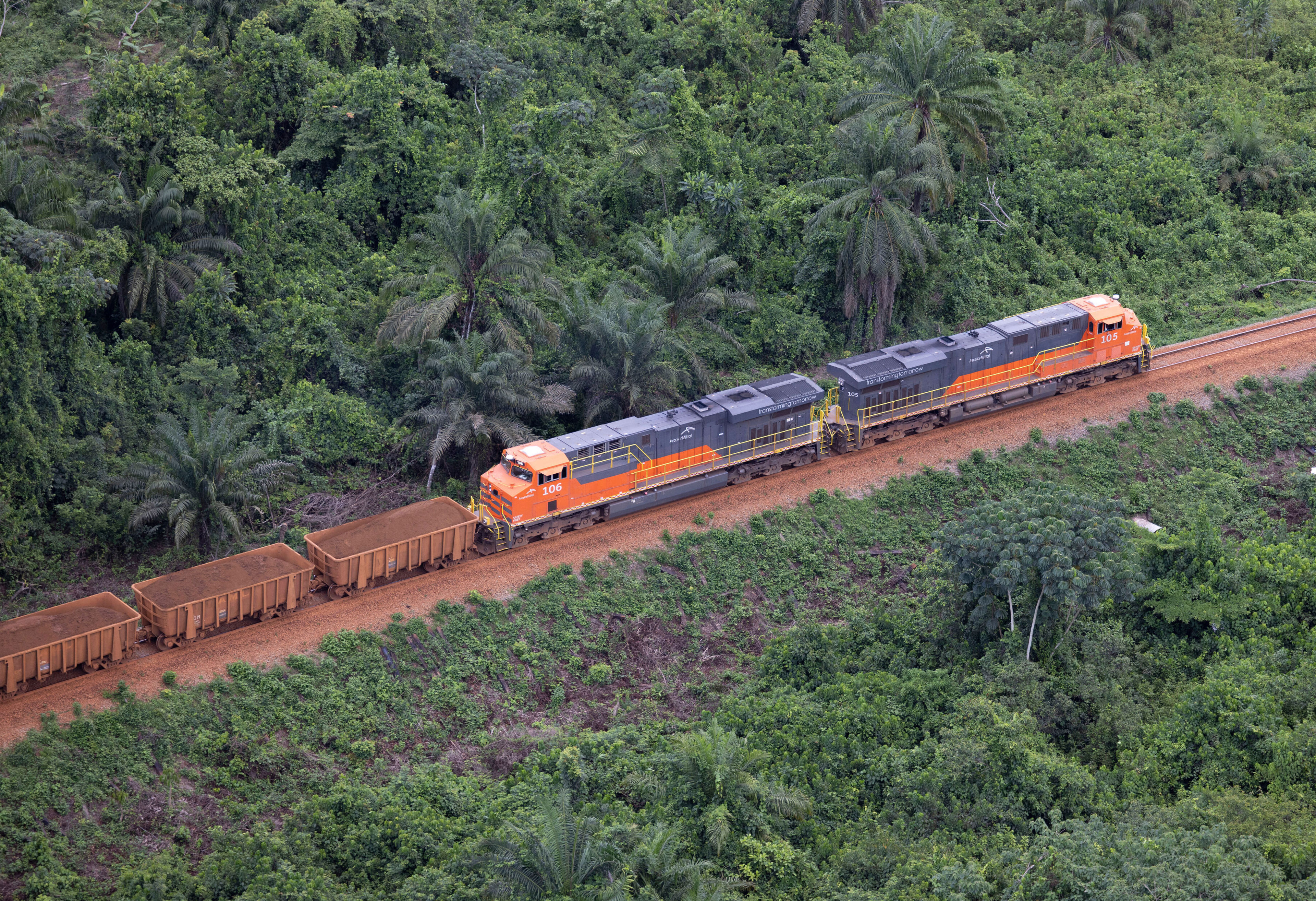 Aerial view of the Liberia iron ore mine