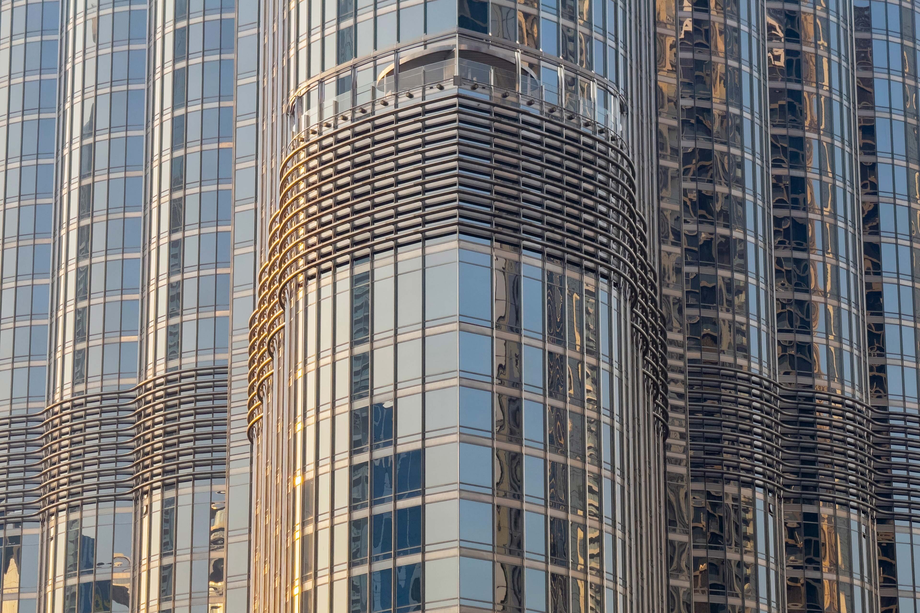 Curved architectural forms in Dubai