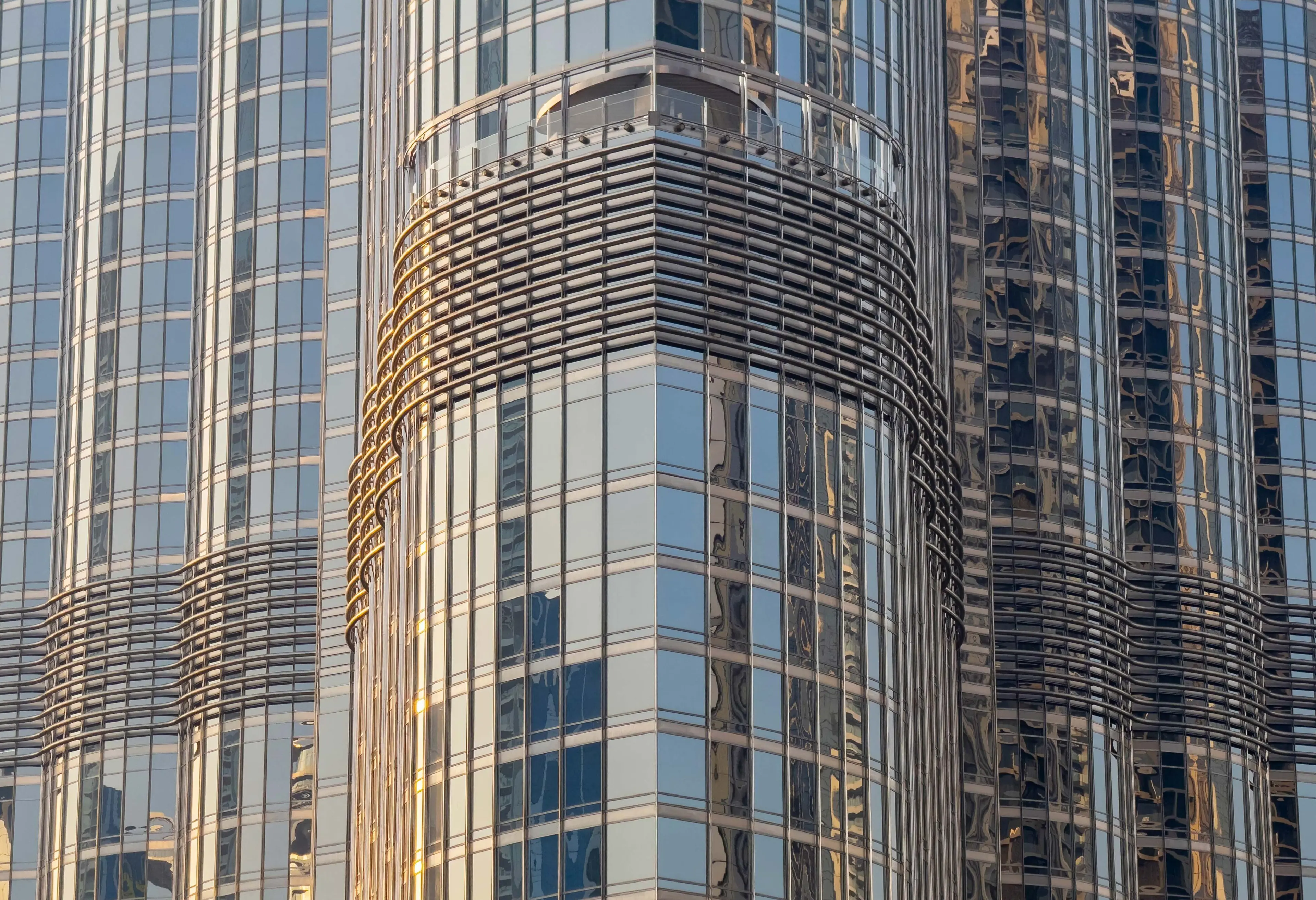 Curved architectural forms in Dubai