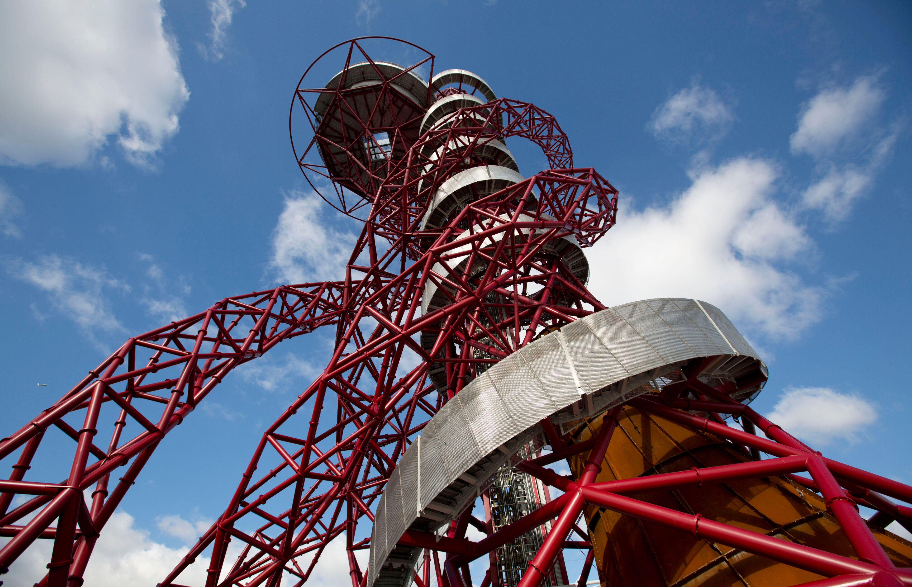 The ArcelorMittal Orbit against a blue sky