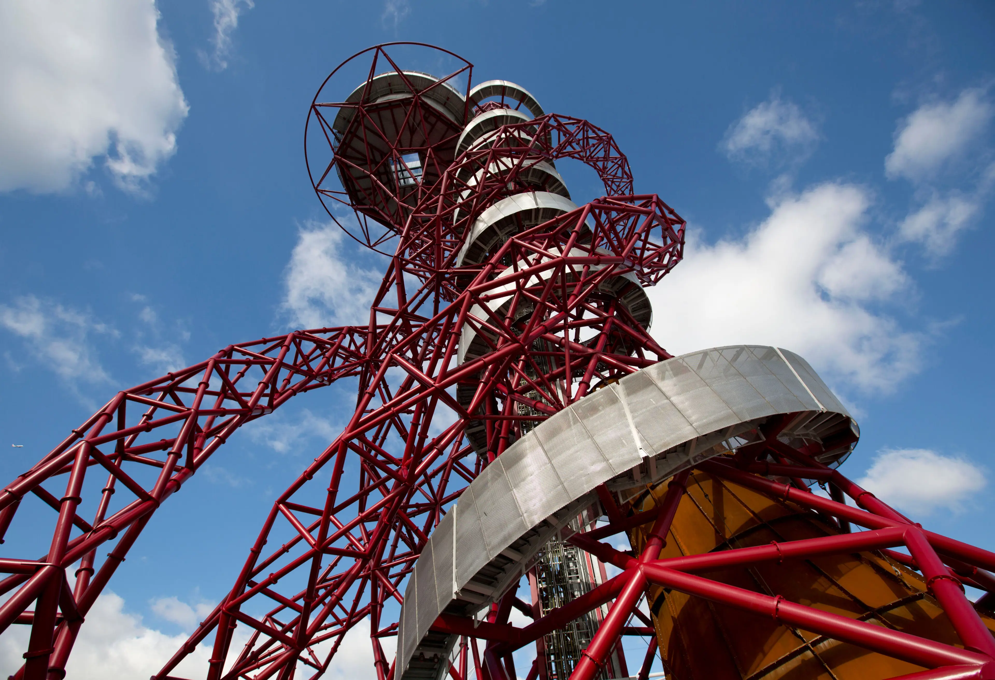 The ArcelorMittal Orbit against a blue sky