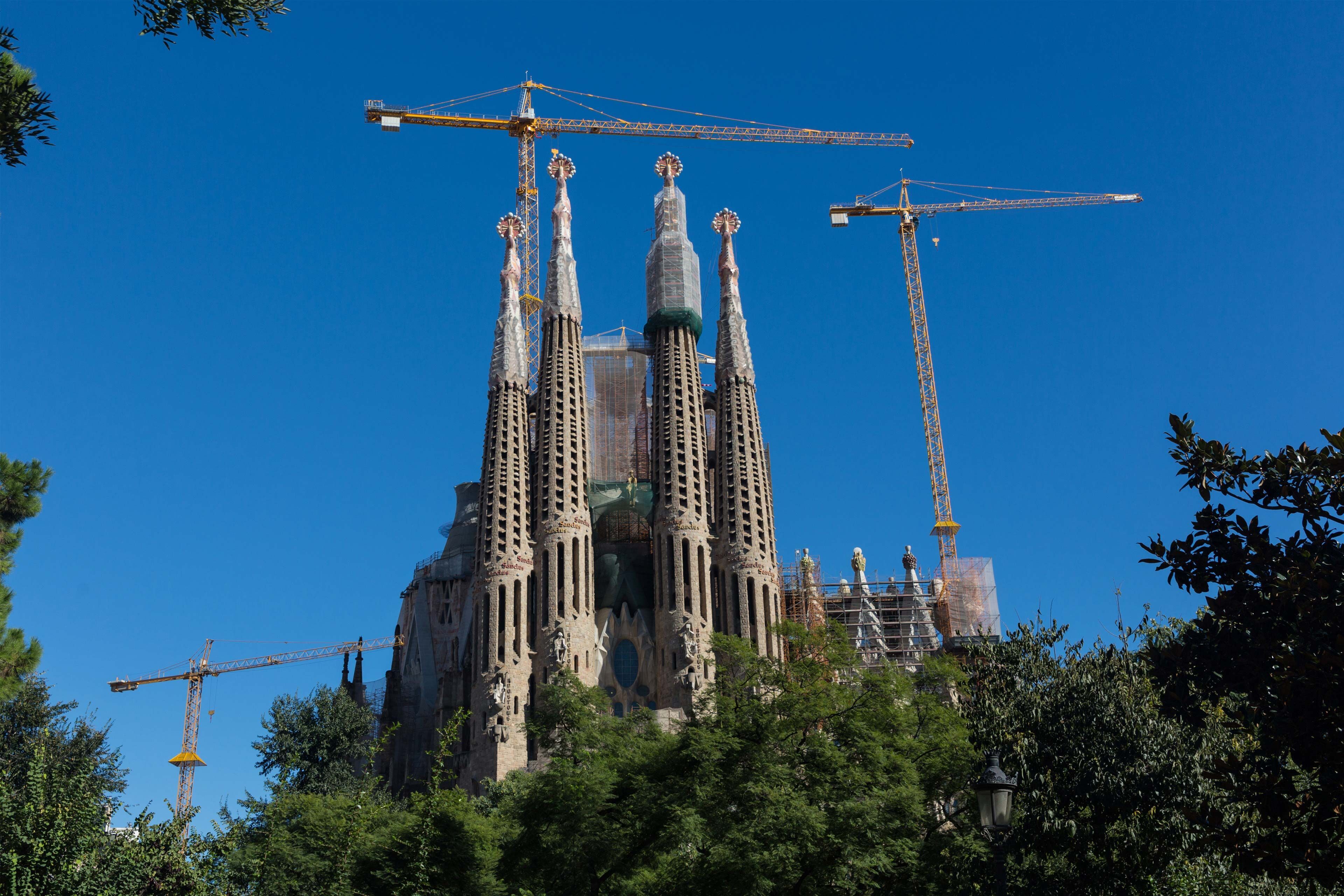 Detail of the Sagrada Família's carved façade