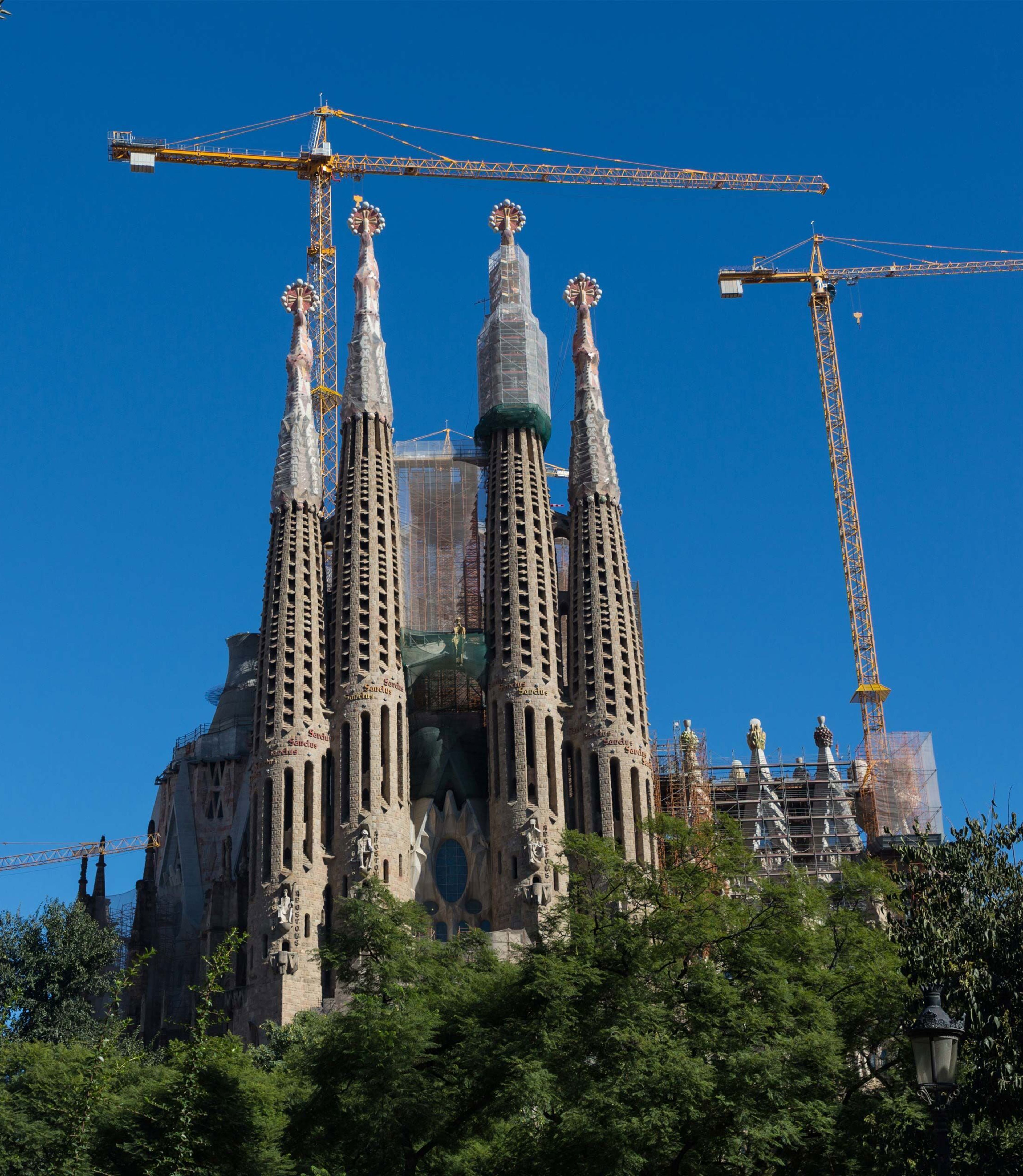 Detail of the Sagrada Família's carved façade